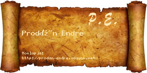 Prodán Endre névjegykártya
